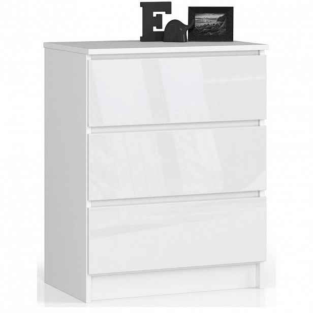 RAUMHIRSCH FURNITURE KOMODA Bílá, bílá lesklá 77/60/40