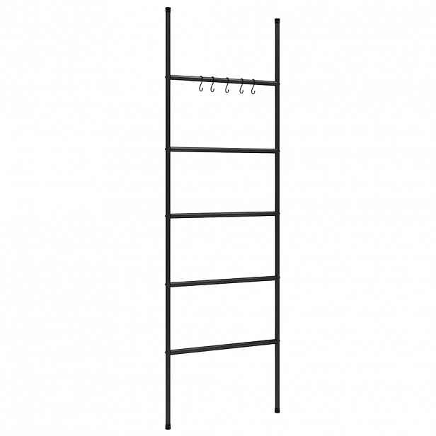 vidaXL Žebřík na ručníky s 5 úrovněmi černý 58 x 175 cm železný