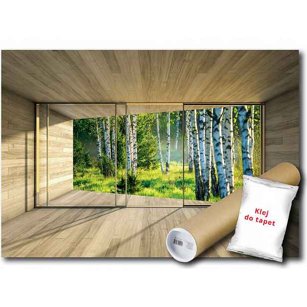 Vinylová fototapeta Les Okno Terasa 3D 312x219