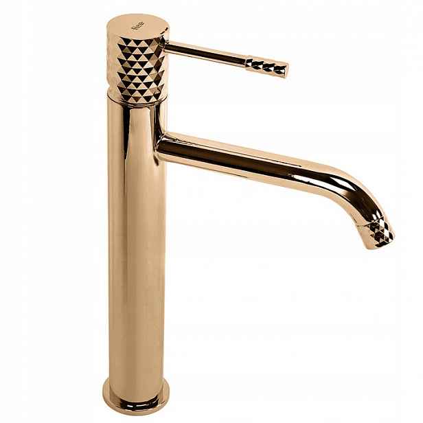 Vysoká umyvadlová baterie Lungo Diamond měděná Rea