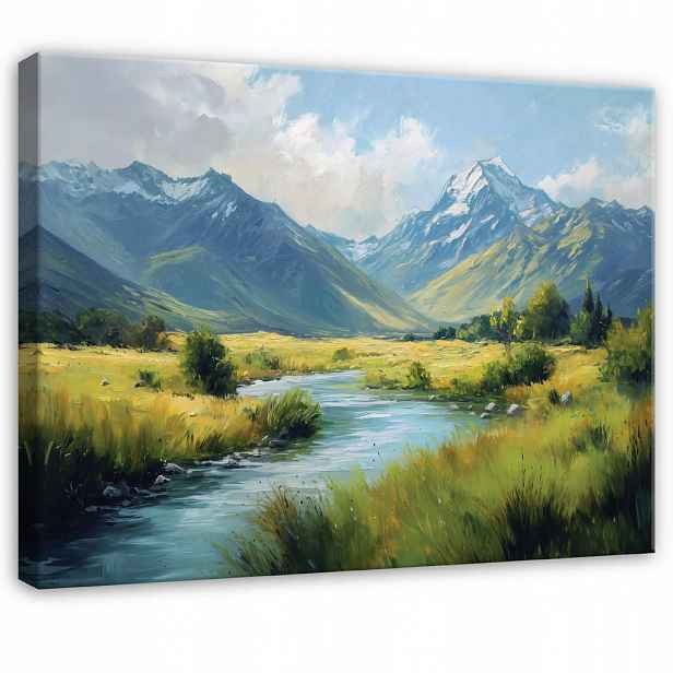 Wallarena OBRAZ na plátně Krajina Hory Zelené 100x70 cm