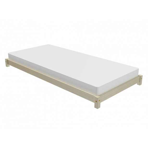 Benlemi Dřevěné dětské jednolůžko LUCKY Zvolte barvu: Nelakovaná, Zvolte rozměr: 90x200 cm, Zvolte zábranu: S otevřeným vstupem