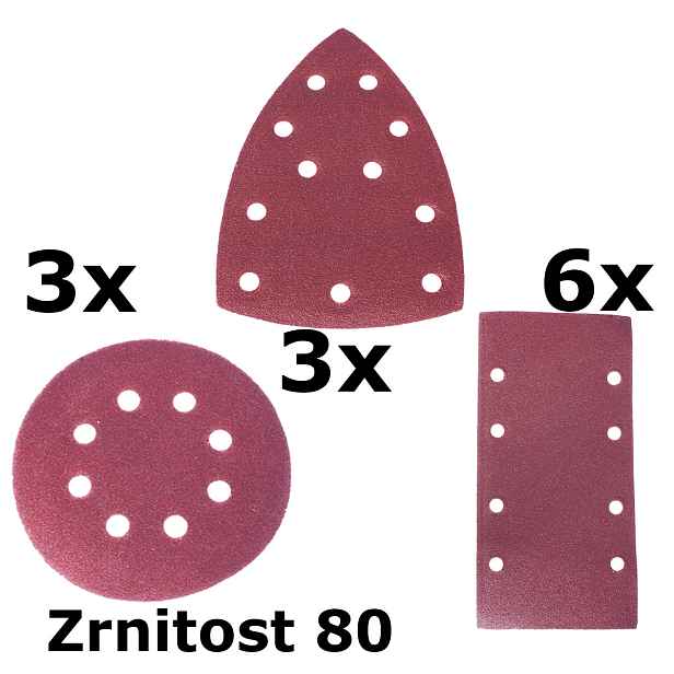 Brusný papír P80 - sada 12ks pro AE3VK20DN ASIST AE3A041