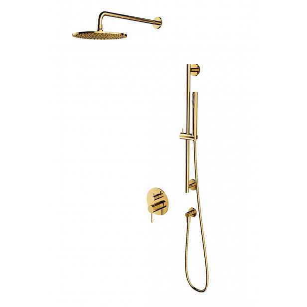 OMNIRES Y - Sprchový set s baterií pod omítku, s tělesem, průměr 25 cm, zlatá SYSY47GL