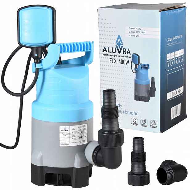 Ponorné Čerpadlo Na Čistou Špinavou Vodu 400 W, Plovák 8100 L/h, Silný Bazén