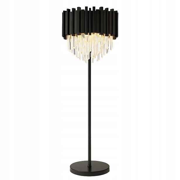 Stojací Lampa Křišťálová Moderní Černá Glamour Toolight E14