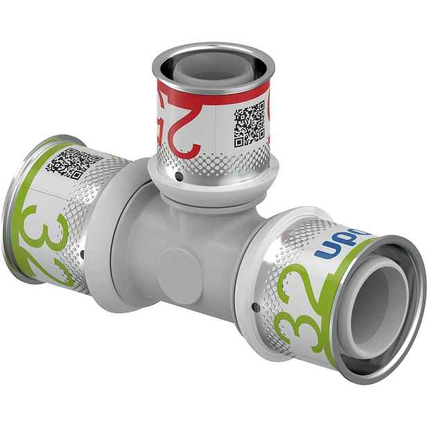 T-kus redukovaný lisovací Uponor S-Press PPSU 32×25×32 mm