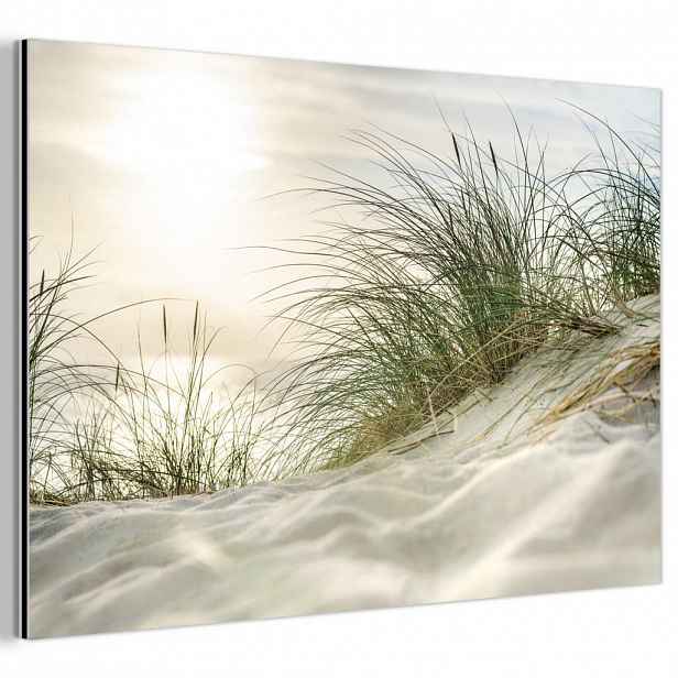 MuchoWow KOVOVÝ OBRAZ Duny s bahenní trávou pod sluncem v německém národním parku Schleswig-Holsteinisches Wattenmeer 90x60 cm