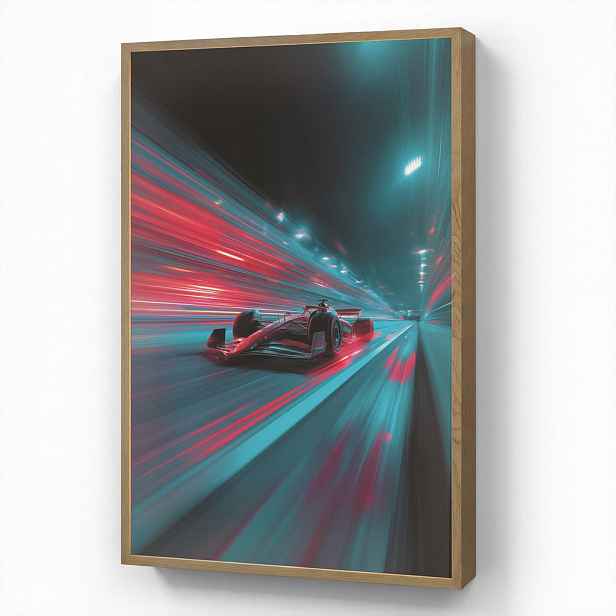 OnlyWow NÁSTĚNNÁ LAMPA S AKUMULÁTOREM Závodní auto - Červená - Rychlost 60x90 cm