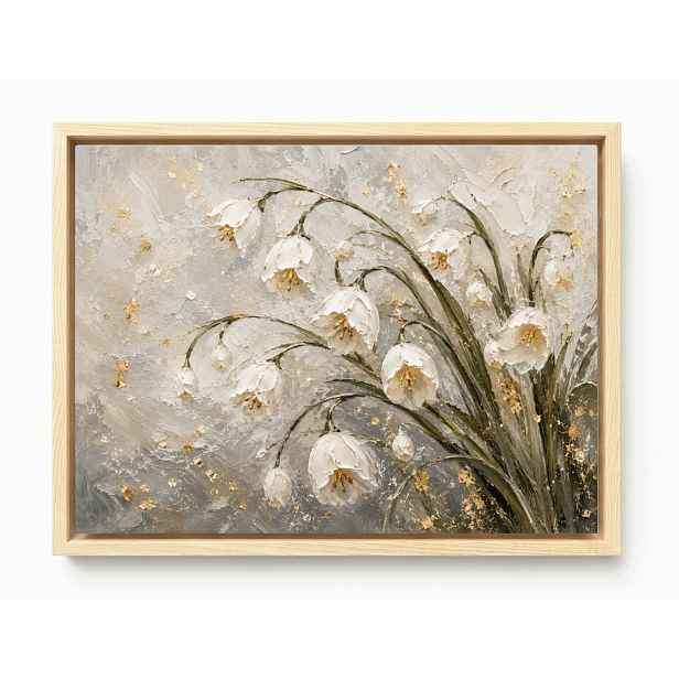 Obraz Rám Americký Box Zahrada Květiny Bílé Tulipány 3D Glamour Boho 80x60