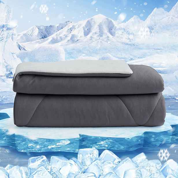 Homfine Chladící deka 150 x 230 cm Q-max Oboustranná Šedá Letní