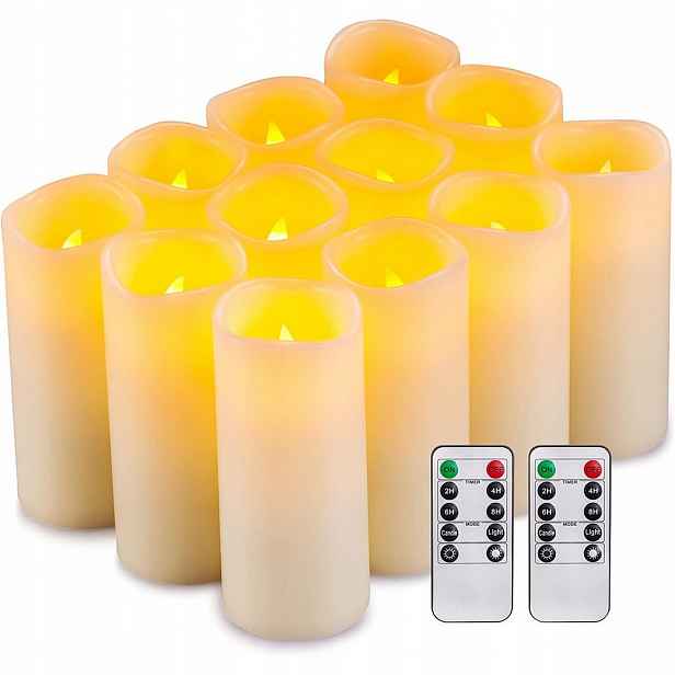 Led Svíčky Bez Plamene 12 Ks Pro Narozeniny A Svátky S Dálkovým Ovládáním A Časovačem