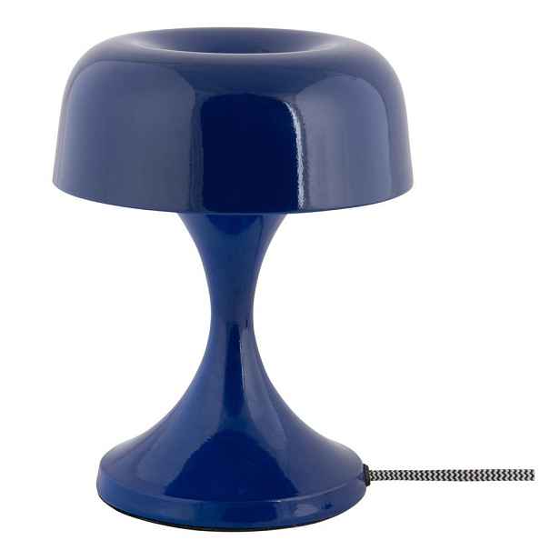 Modrá kovová stolní lampa (výška 20 cm) Moda Retro – Leitmotiv
