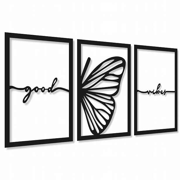 Motýli Nástěnná Dekorace Obraz Ažurový Motýl 3D Dřevěný Triptych Do Obývacího Pokoje