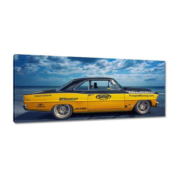 Obrazy 100x40 Žlutý Chevy Nova Ss