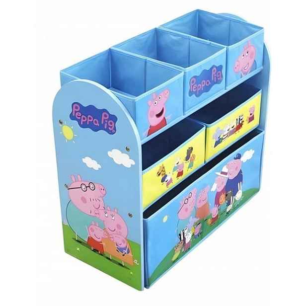 prasátko Peppa Prasátko Peppa Dětský Regál S Úložnými Boxy Na Hračky, Organizér, Nábytek