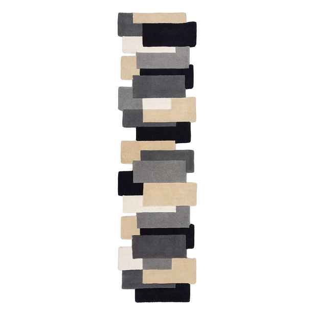 Šedý vlněný běhoun 60x230 cm Collage – Flair Rugs