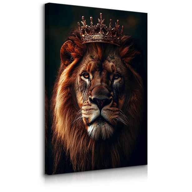 Muralo OBRAZ NA PLÁTNĚ Král Lvů Abstrakce 3D Efekt 30cm x 40cm