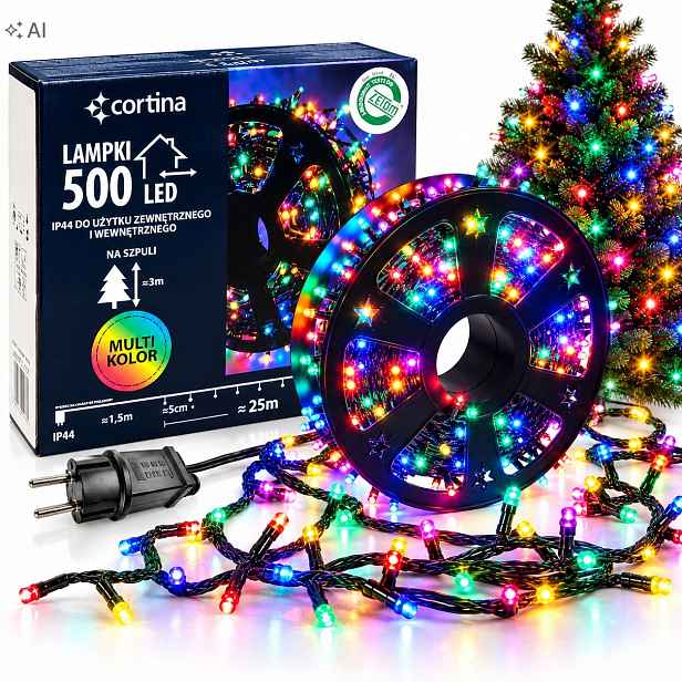 Vánoční Osvětlení Na Stromeček 500 Led Zew/wew Atest Silné Na Vánoční Stromek Multi