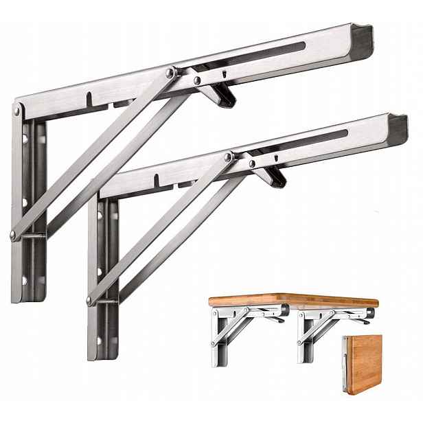 Set 2x Úhelník Skládací Držák Pod Poličku Stůl Deska 350*170*25mm 150KG