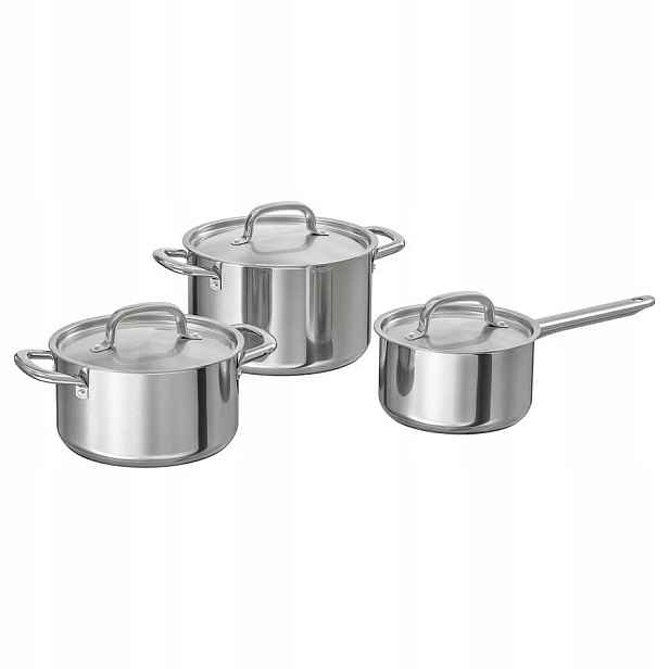 Ikea 365+ Sada na vaření, 6 ks, nerezová ocel, hrnce