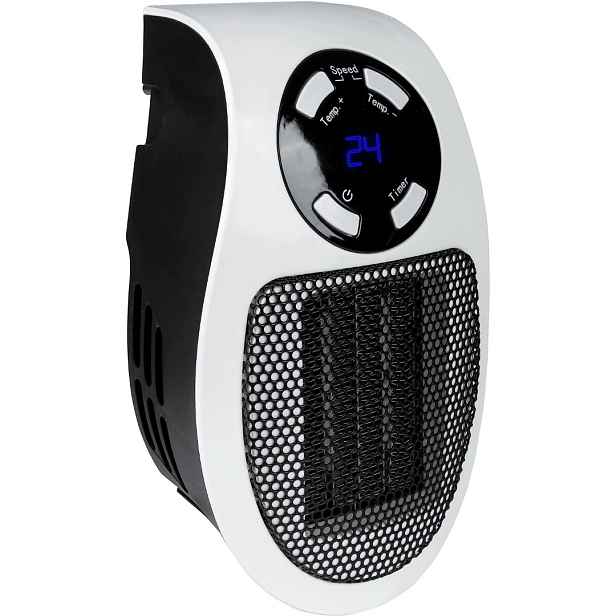 Mini Termoventilátor Do Zásuvky 500W Ptc Termostat Časovač Led 90°