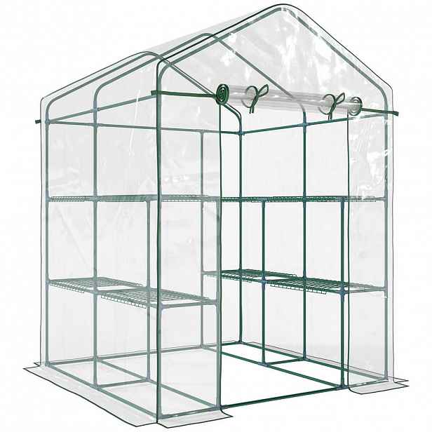 Outsunny FOLIOVÝ SKLENÍK, průhledný, kov, PVC plast