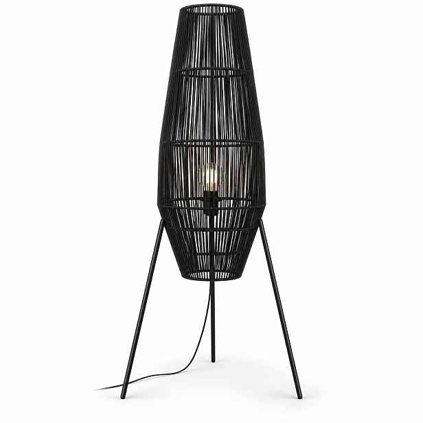 Podlahová lampa Paco Home Nicole černá boho ratan E27 135 cm