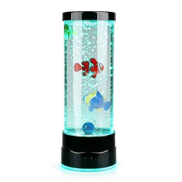 TEMU 1ks Bubble Fish lampička do akvária, zářivé LED osvětlení, cykluje skrze 7 statických a 2 dynamické režimy osvětlení, měkké noční světlo,