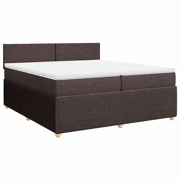 vidaXL Box spring postel s matrací tmavě hnědá 200x200 cm textil