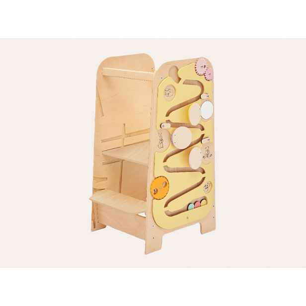 BusyKids Rostoucí učící věž edukativní 5v1 Play 75 cm - žlutá
