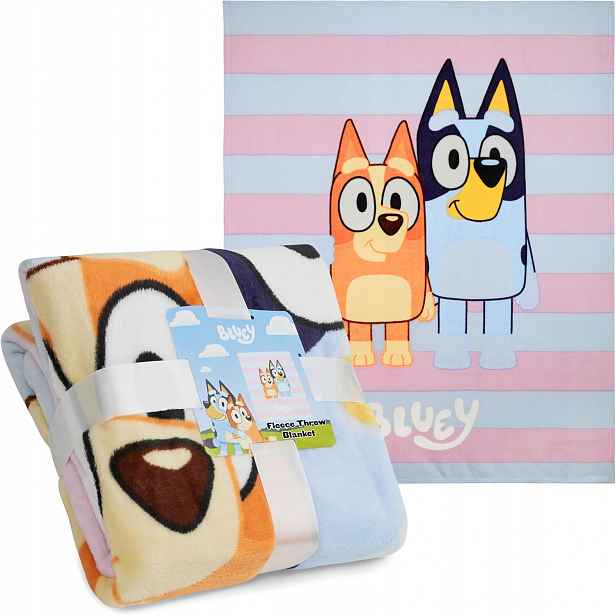 deka s motivem Bluey 150x130cm na pohovku a postel pro děti, příjemná, teplá