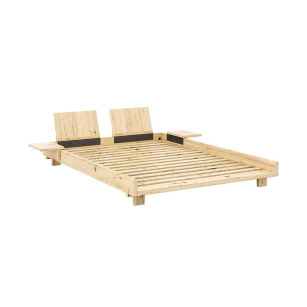 Dvoulůžková postel z borovicového dřeva s roštem v přírodní barvě 180x200 cm Social Bed – Karup Design