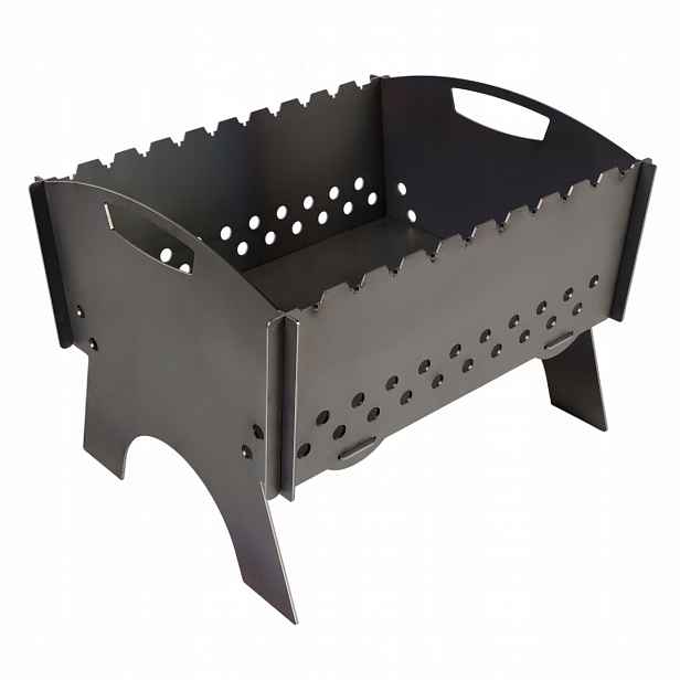 Mangal Grill na 10 špízů, uhlíkový, kovový, 3 mm, skládací