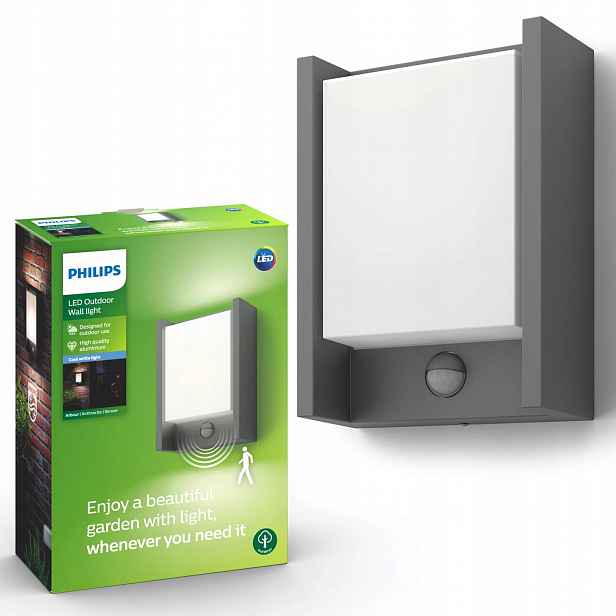Zahradní Led lampa Fasádní svítidlo Arbour Ir IP44 Snímač pohybu Philips