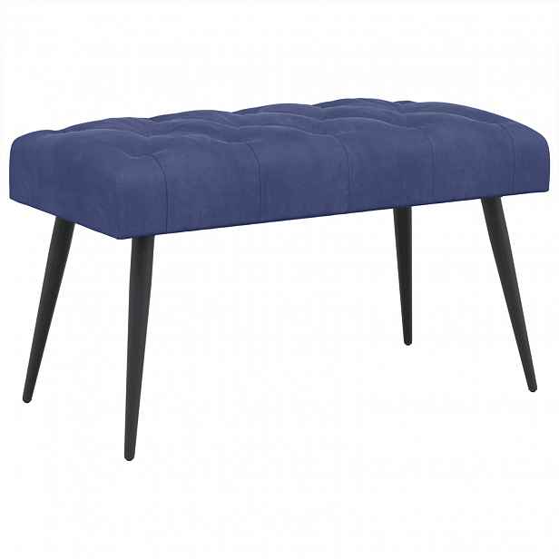 vidaXL Lavice s knoflíkovým prošíváním Policová modrá 80 x 40 x 46 cm