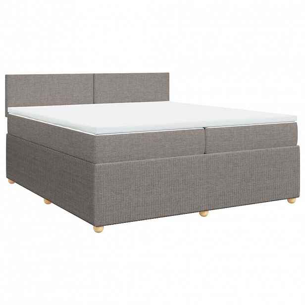 vidaXL Box spring postel s matrací taupe 200x200 cm textil