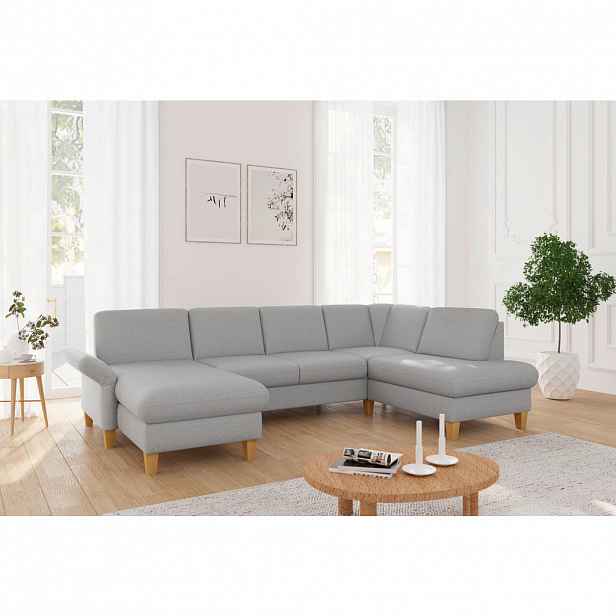 Sit & More SEDACÍ SOUPRAVA, textil, světle šedá