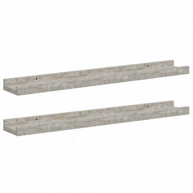 vidaXL Nástěnné police 2 ks betonově šedé 60 x 9 x 3 cm