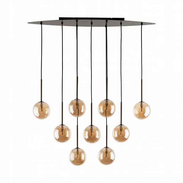 Závěsná lampa Estera Hnědá Skleněné Stínidla 9xG9 Stropní Moderní Obývací pokoj