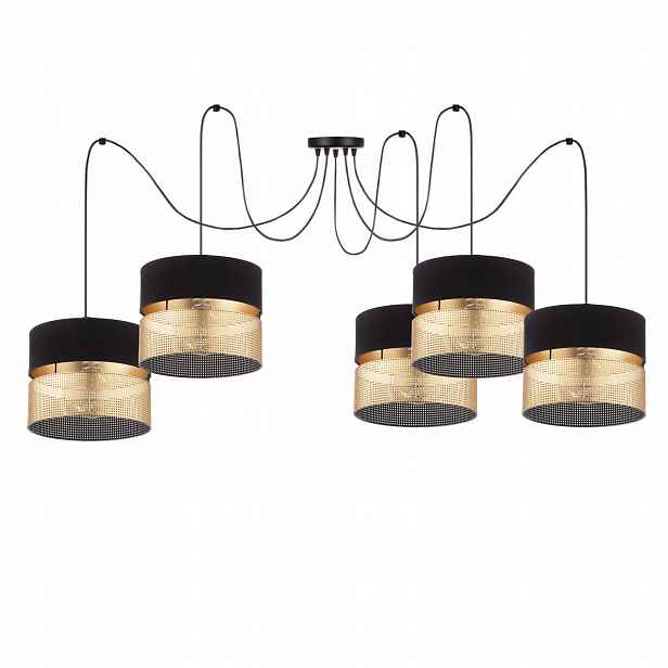 Závěsná Stropní Lampa Pavouk Stínidlo S Dírkami Zlatá E27 Led Ažurová