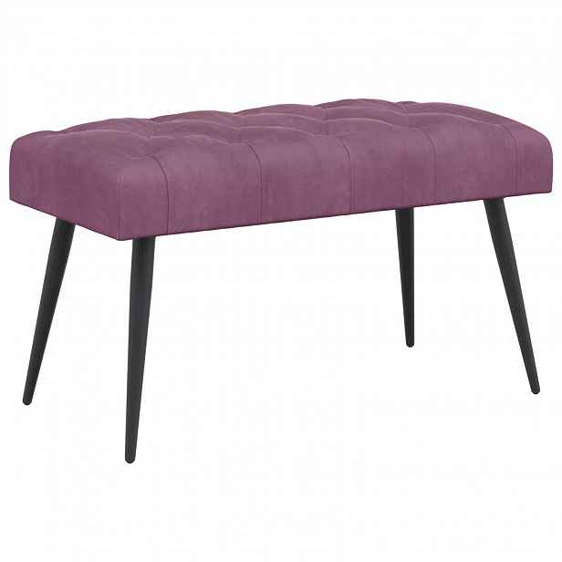 vidaXL Lavice s knoflíkovým prošíváním Fialová 80 x 40 x 46 cm Samet