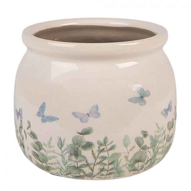 Dekorativní obal na květináč Butterflies Home S - Ø 12*10 cm Clayre & Eef