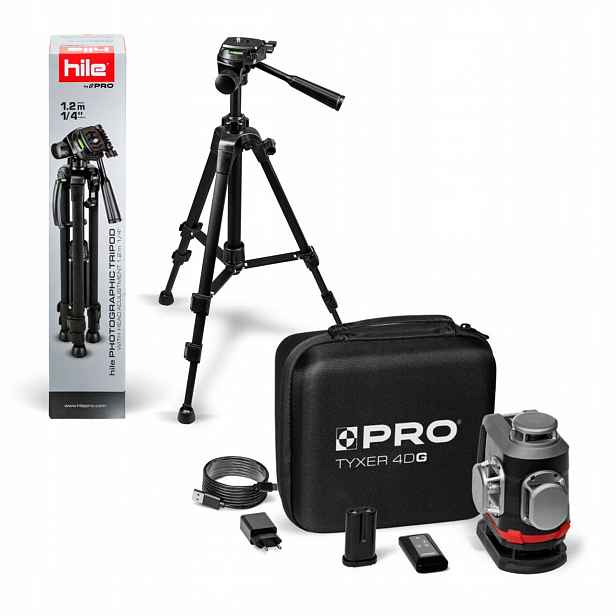 Křížový laser 360 Tyxer 4DG stativ pro laser Hl L1201 fotografický