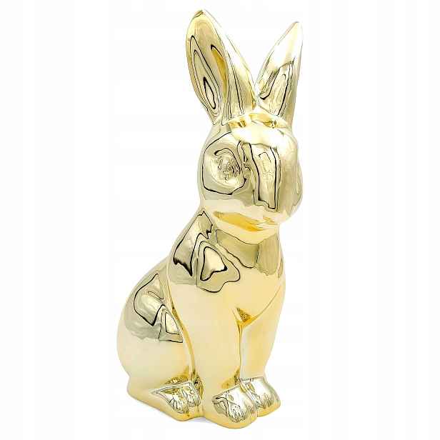 Velikonoční Zajíček Velký Zlatý Zajíček Keramická Figurka 30 cm Dekorace