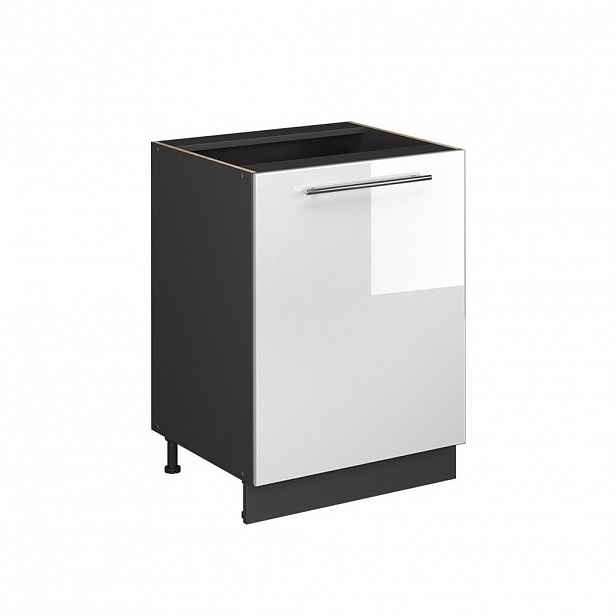 Vicco SPODNÍ SKŘÍŇKA KUCHYŇSKÉ LINKY Fame-Line, Bílá vysoký lesk/Antracit, 60 cm 1 dvířka bez pracovní desky