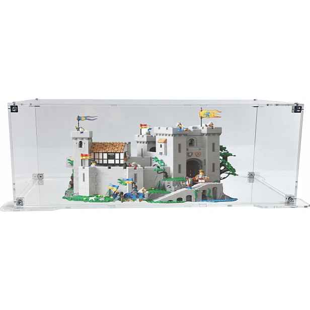 Vitrína s podstavcem Drewlandia pro stavebnici Lego 10305 Zámek rytířů erbu Lev