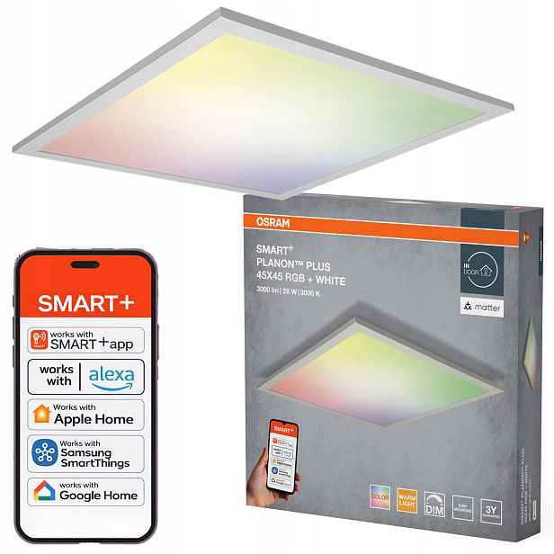 Led panel 28W 2100lm 3000K 45x45 cm Smart WiFi Matter Planon Osram