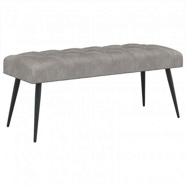 vidaXL Lavice s knoflíkovým prošíváním Světle šedá 110 x 40 x 46 cm