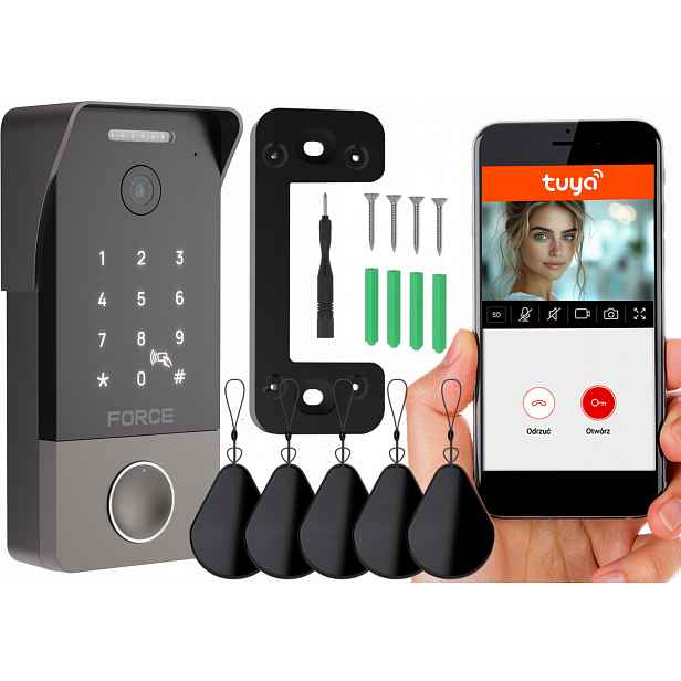 Force Bránová stanice Ahd 2MP 1080P Rfid klávesnice 4 žíly GS-1080P-RK-W-4W